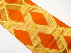 竹格子模様織り出し　袋帯